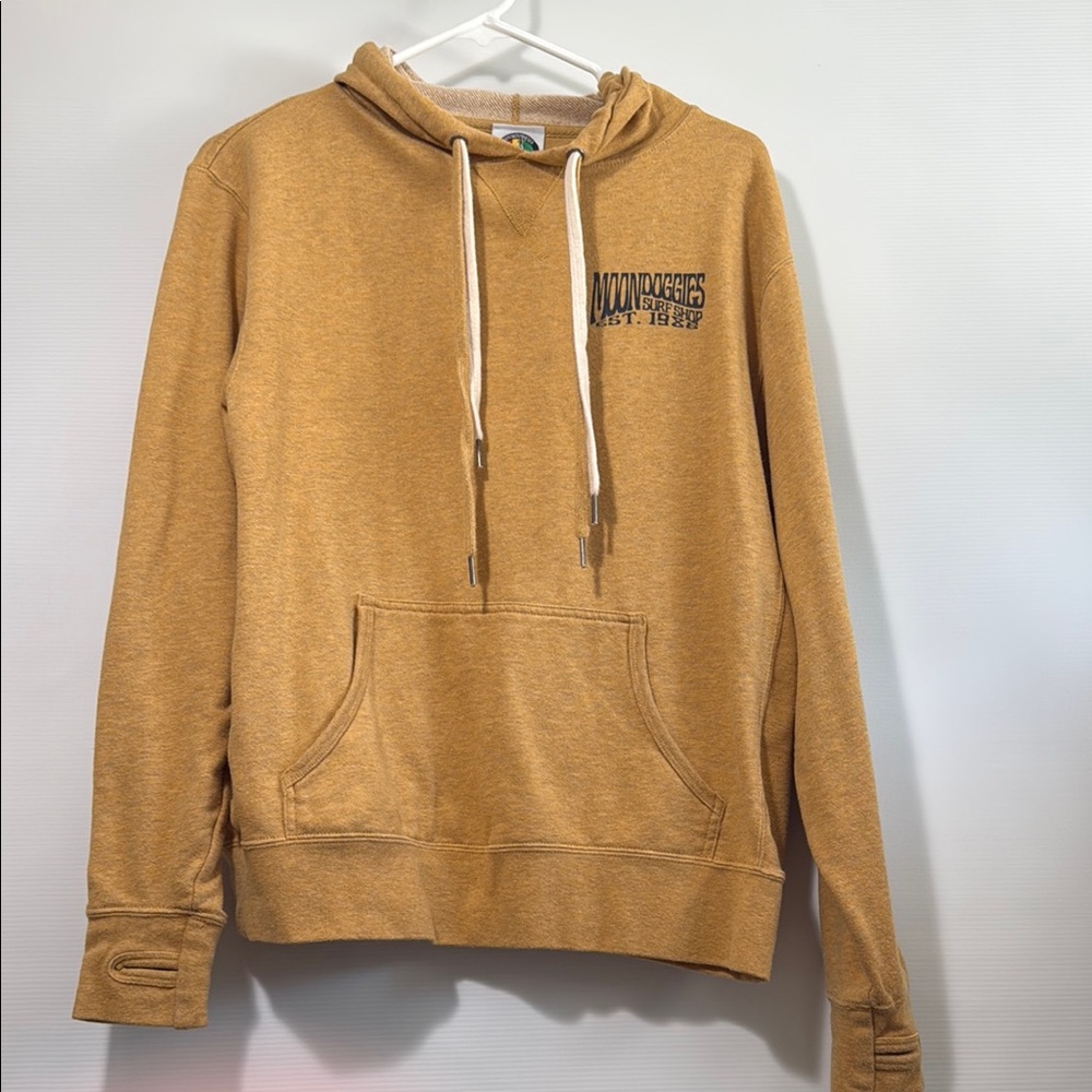 Moondoggies Mustard Yellow Hoodie with Front Pocket